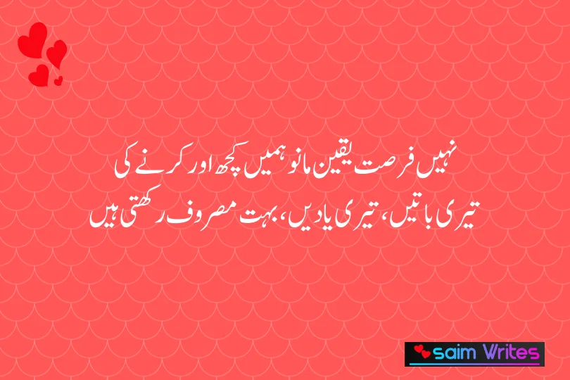 نہیں فرصت یقین مانو ہمیں کچھ اور کرنے کی 