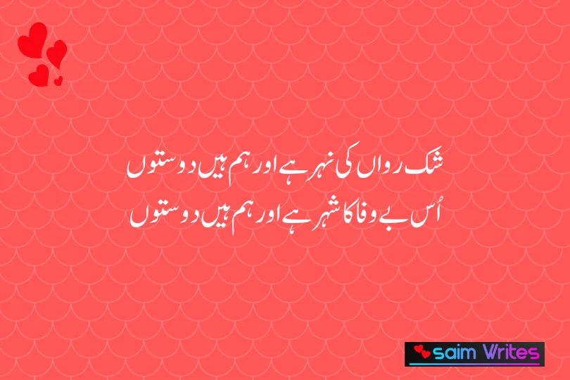 شک رواں کی نہر ہے اور ہم ہیں دوستوں 